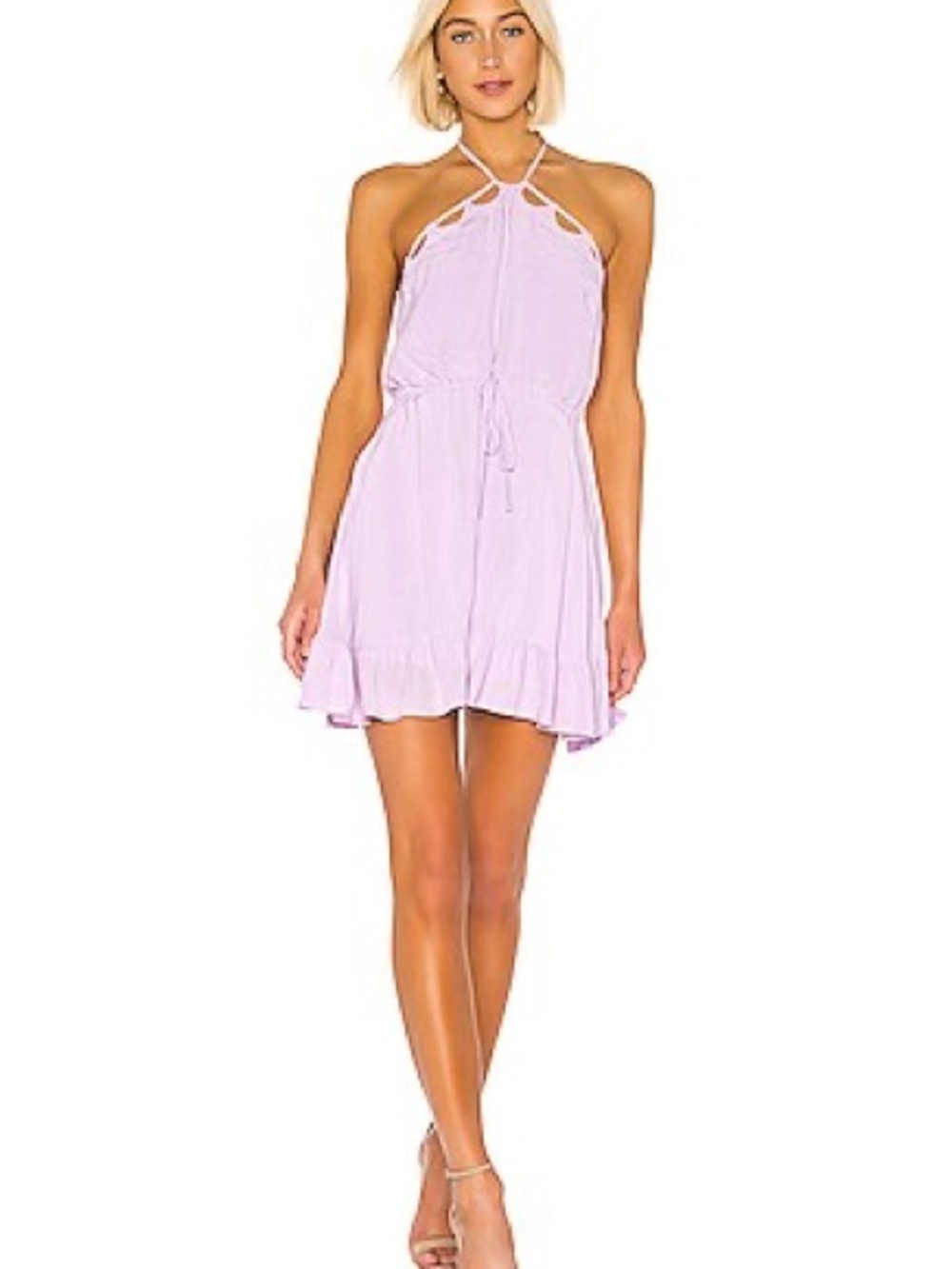 Lovers + Friends Light Lavender Halter Mini Dress